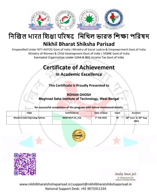 Machine Learning using Python